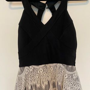 Crystal Doll Dress
Size Med-11 Junior 
Black w/ Cream Lace 
Black tule under